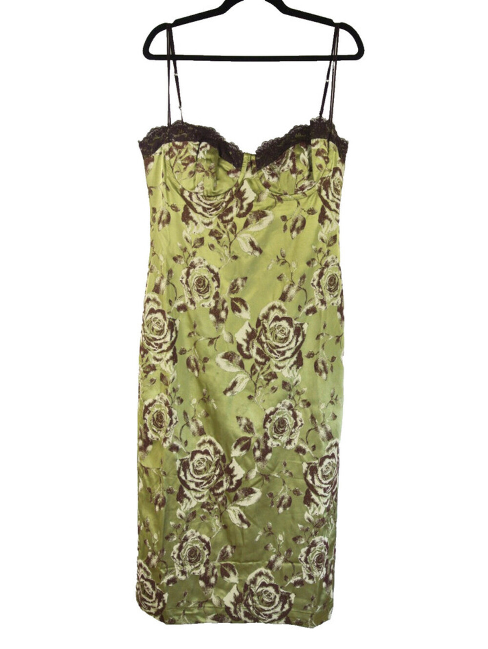 NEW, House of CB Floral Print Midi Dress in Green/brown SZ L #MD2364 - Picture 7 of 11